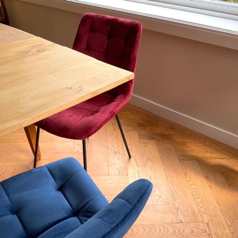 Eetkamerstoel velvet - rood - 79x50x44 cm