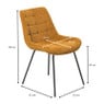 Eetkamerstoel ribstof - cognac - 84x52x52 cm