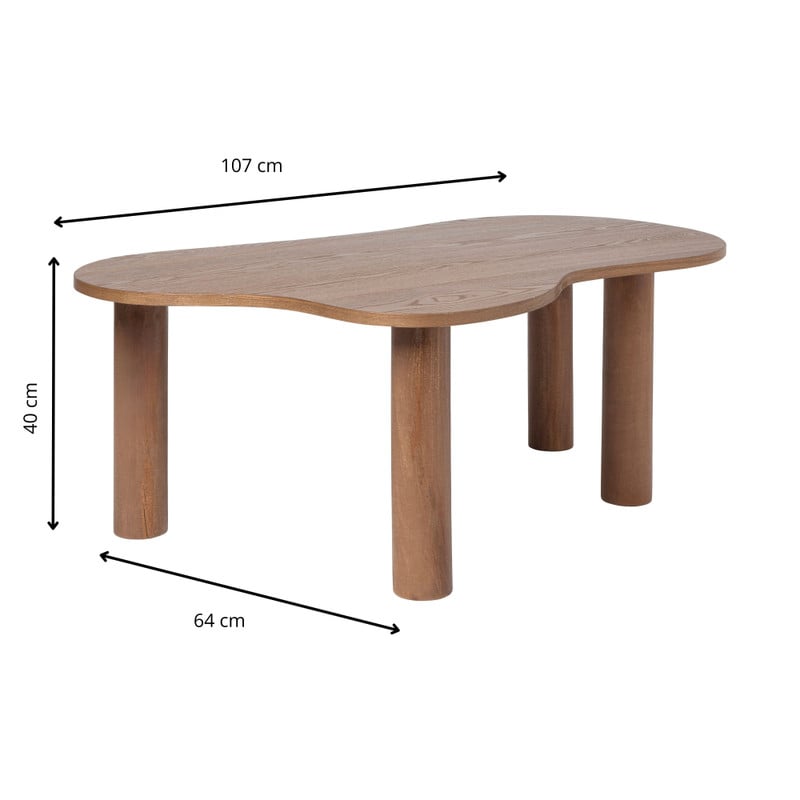 Salontafel Ruby - bruin - 40x107x64 cm
