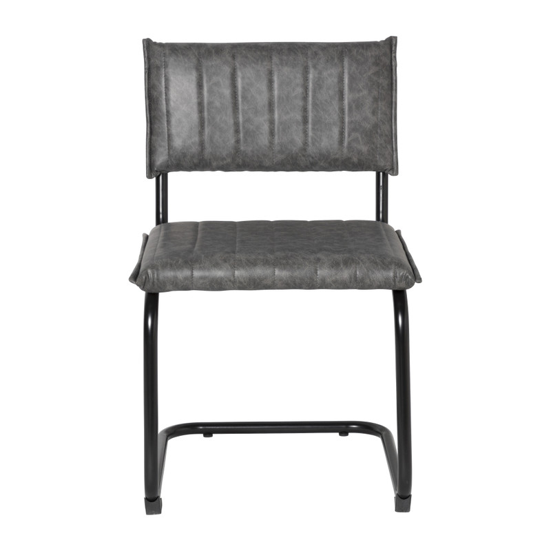 Eetkamerstoel Yara PU - antraciet - 82.5x56x55 cm