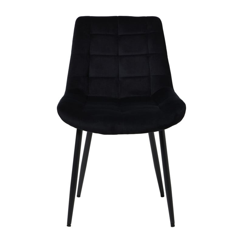 Eetkamerstoel velvet - zwart - 80x60x51 cm