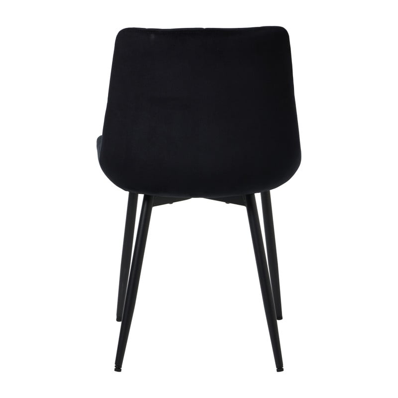 Eetkamerstoel velvet - zwart - 80x60x51 cm