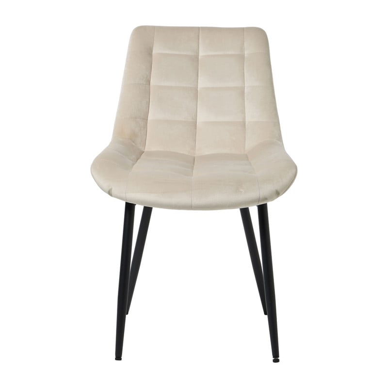 Eetkamerstoel velvet - beige - 80x60x51 cm