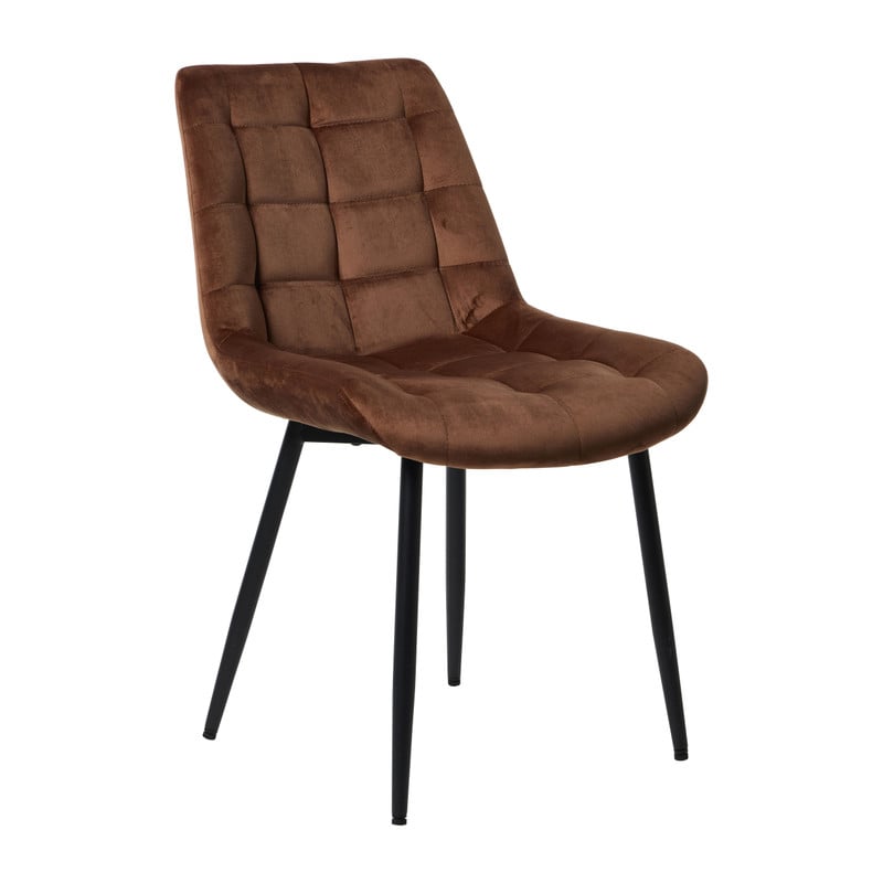 Eetkamerstoel velvet - cognac - 80x60x51 cm