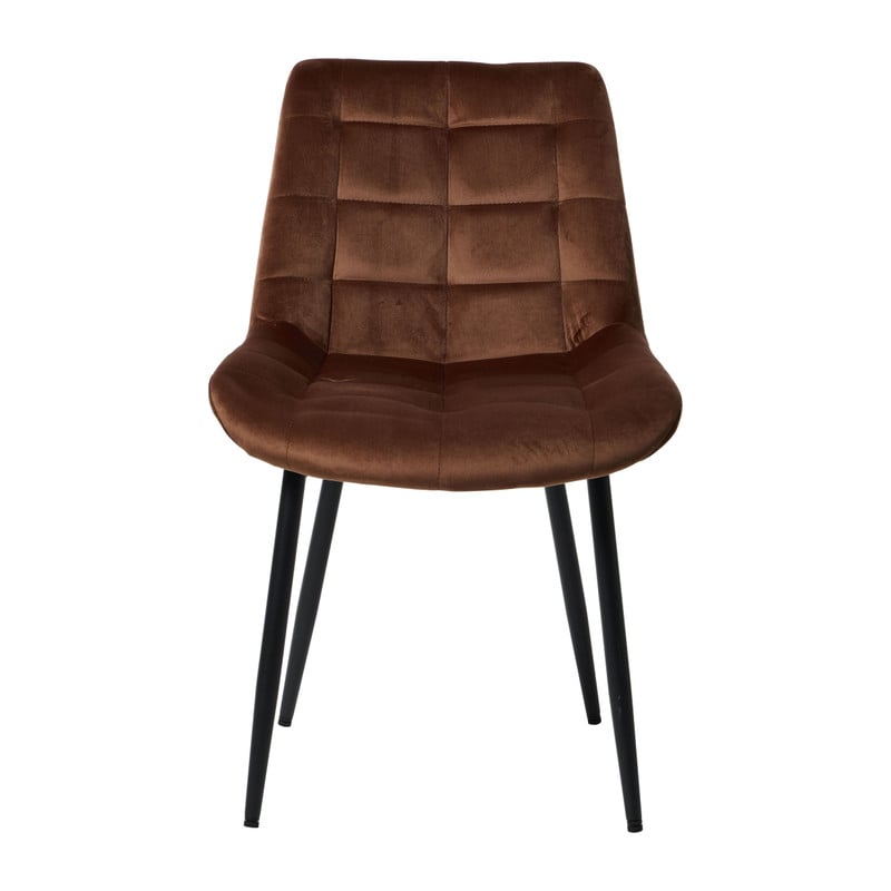 Eetkamerstoel velvet - cognac - 80x60x51 cm