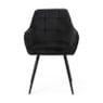 Eetkamerstoel velvet met armleuning - zwart - 87x56.5x43 cm