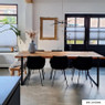 Eetkamerstoel velvet met armleuning - zwart - 87x56.5x43 cm