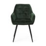 Eetkamerstoel velvet met armleuning - groen - 87x56.5x43 cm