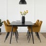 Eetkamerstoel velvet met armleuning - oker - 87x56.5x43 cm
