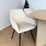 Eetkamerstoel velvet met armleuning - beige - 87x56.5x43 cm