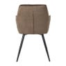 Eetkamerstoel velvet met armleuning - bruin - 87x56.5x43 cm