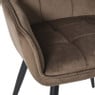 Eetkamerstoel velvet met armleuning - bruin - 87x56.5x43 cm