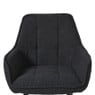 Eetkamerstoel bouclé met armleuning - zwart - 87x56.5x43 cm