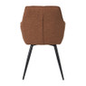 Eetkamerstoel bouclé met armleuning - bruin - 87x56.5x43 cm
