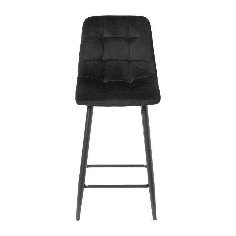 Barkruk velvet - zwart - 100x50x41.5 cm