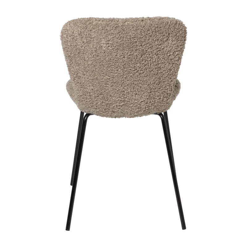 Eetkamerstoel Liz - beige - teddy - 83.5x55x45.4 cm