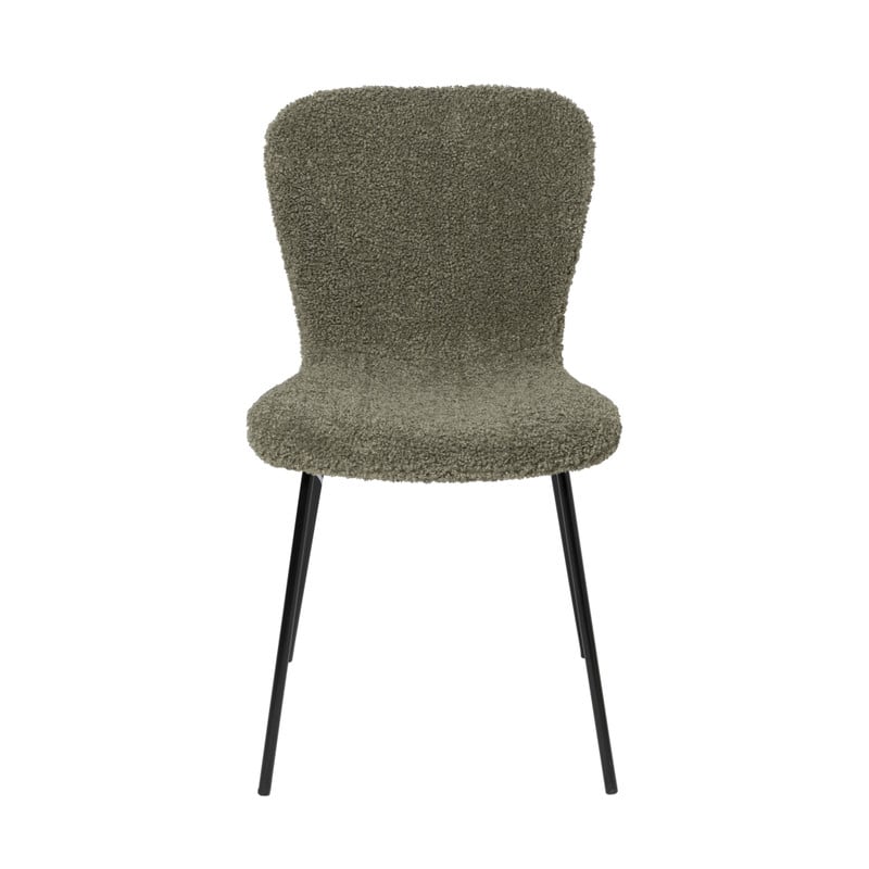 Eetkamerstoel Liz - groen - teddy - 83.5x55x45.4 cm