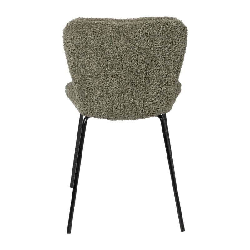 Eetkamerstoel Liz - groen - teddy - 83.5x55x45.4 cm