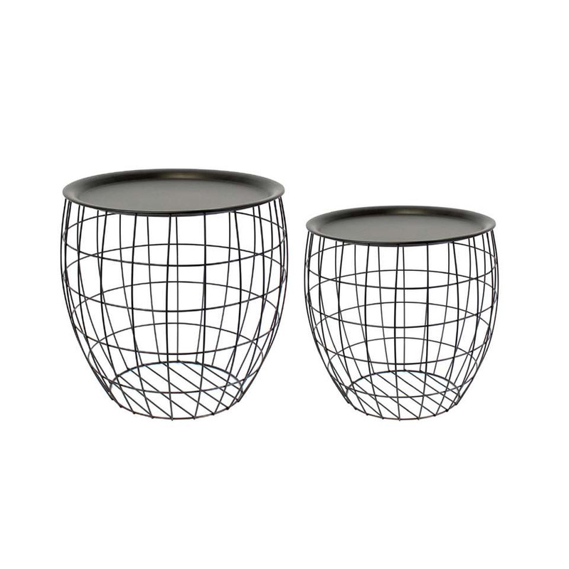 Bijzettafel Bellvik - zwart - set van 2