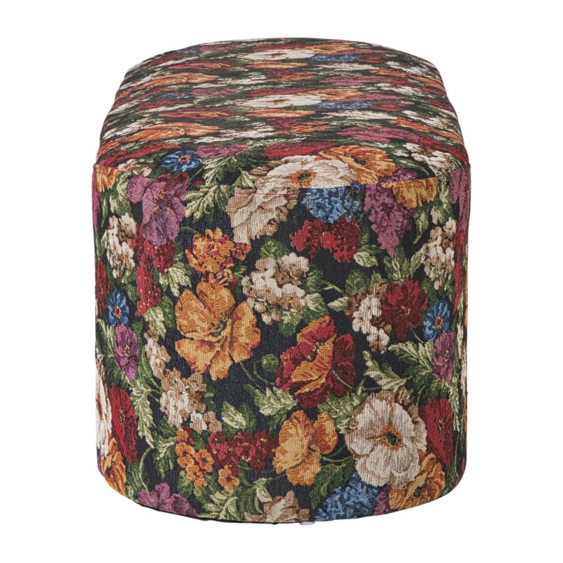 Bankje bouquet - rood/paars/zwart - 44x120x45 cm