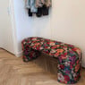Bankje bouquet - rood/paars/zwart - 44x120x45 cm