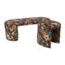 Bankje bouquet - rood/paars/zwart - 44x120x45 cm