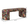 Bankje bouquet - rood/paars/zwart - 44x120x45 cm