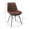 Eetkamerstoel suedine - bruin - 81x52x57 cm