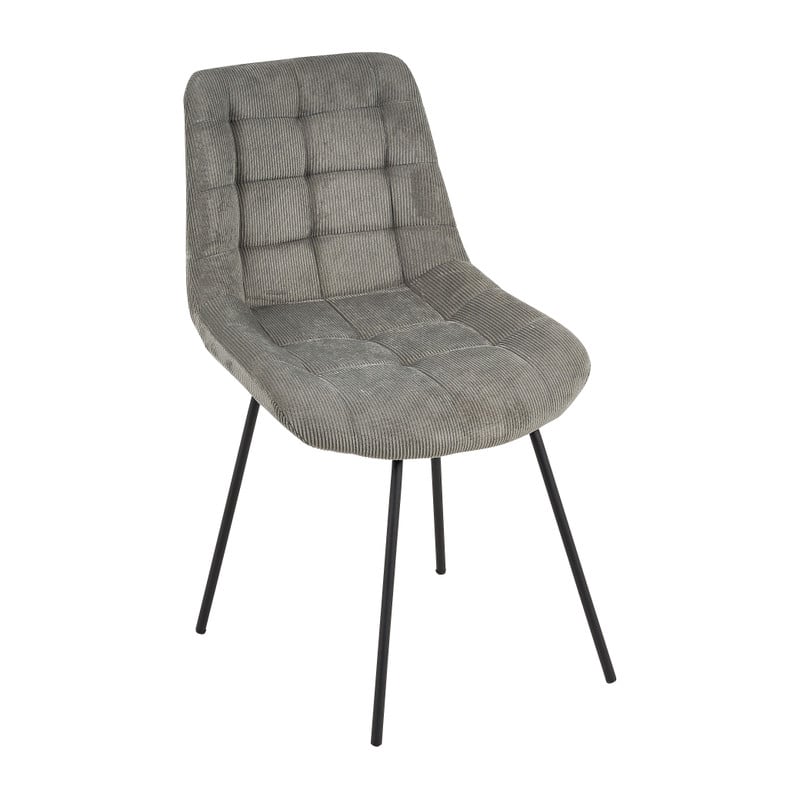 Eetkamerstoel corduroy - grijs - 52x52x84 cm