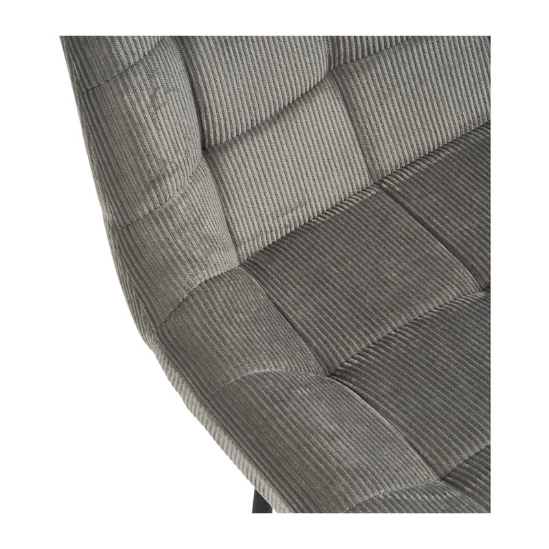 Eetkamerstoel corduroy - grijs - 52x52x84 cm