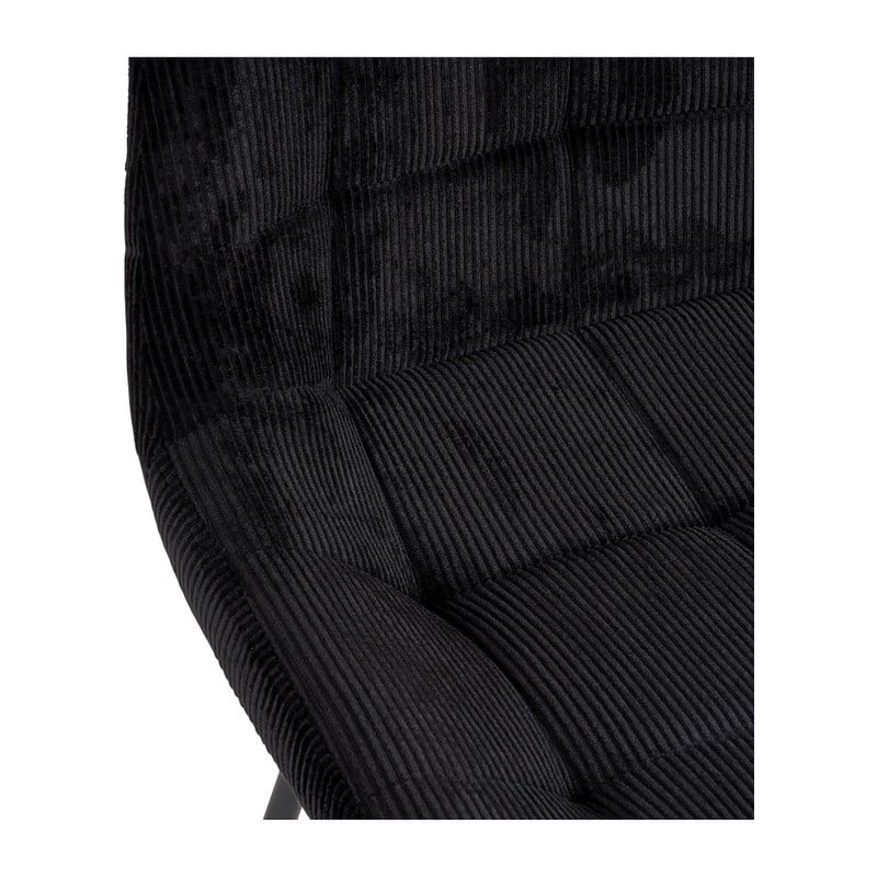 Eetkamerstoel corduroy - zwart - 52x52x84 cm