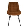 Eetkamerstoel corduroy - cognac - 52x52x84 cm