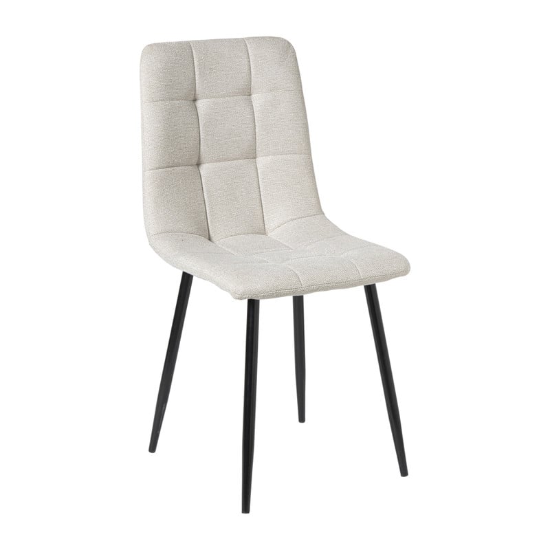 Eetkamerstoel chenille - beige - 90x53.5x44.5 cm