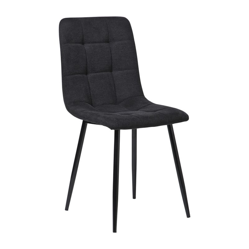 Eetkamerstoel chenille - zwart - 90x53.5x44.5 cm