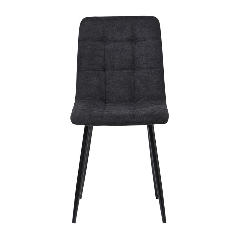 Eetkamerstoel chenille - zwart - 90x53.5x44.5 cm