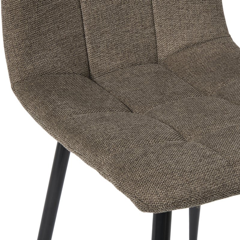 Eetkamerstoel chenille - bruin - 90x53.5x44.5 cm