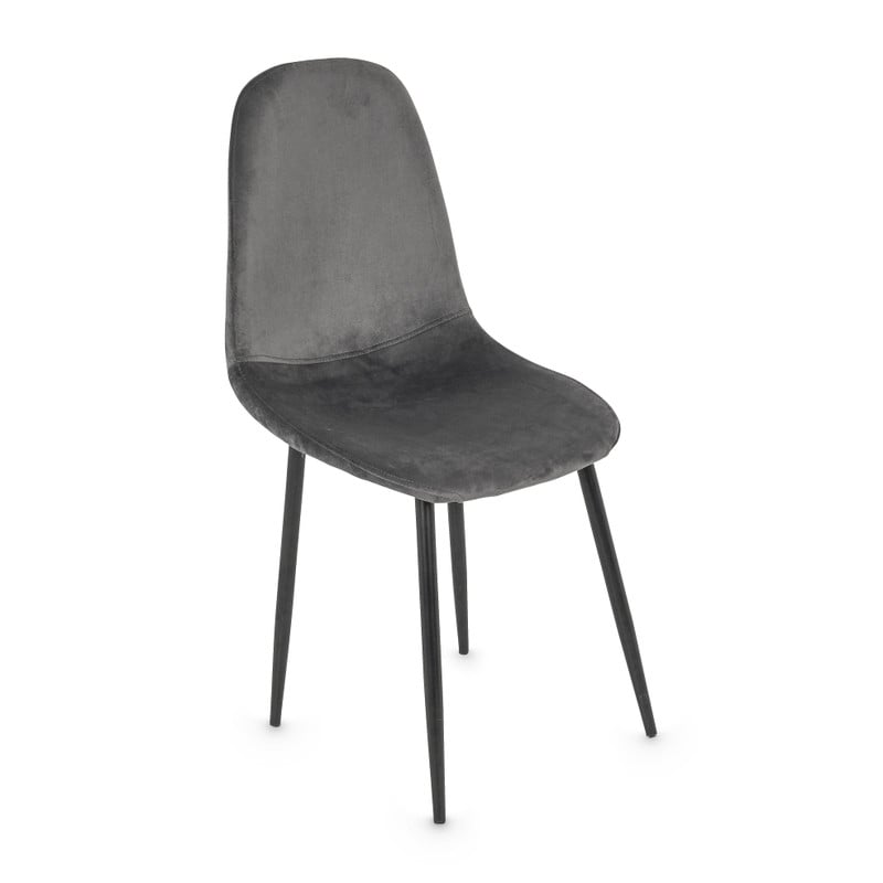 Eetkamerstoel Ivy - velvet grijs - 88x44x53 cm 