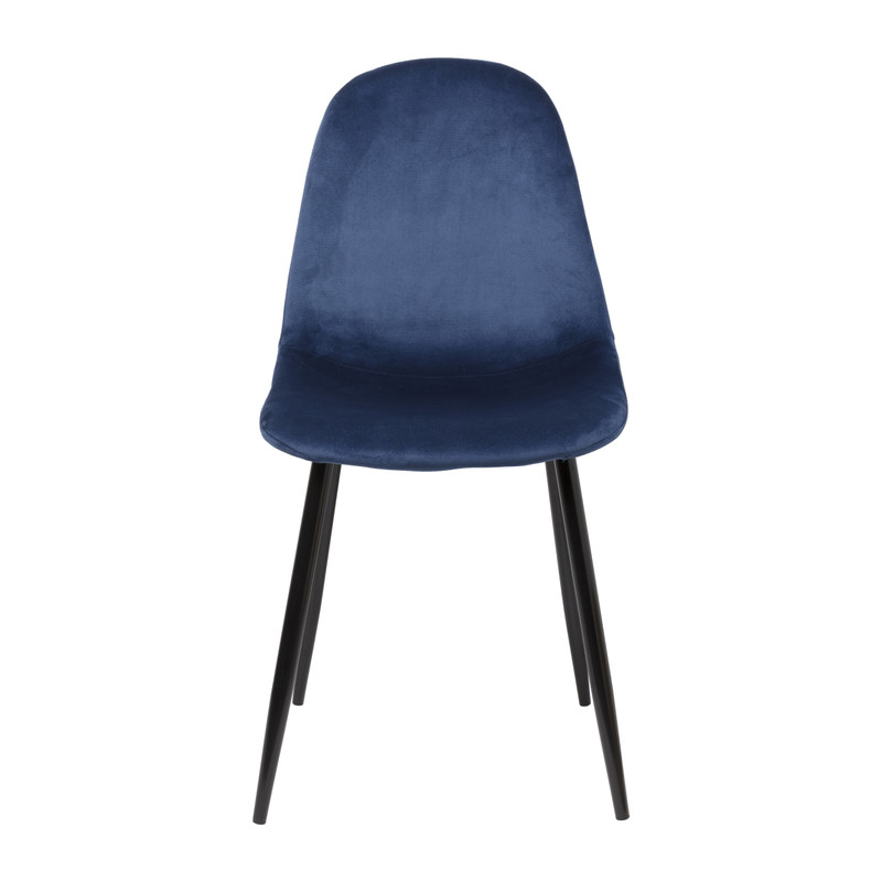 Eetkamerstoel Ivy velvet - donkerblauw - 88x44x53 cm 