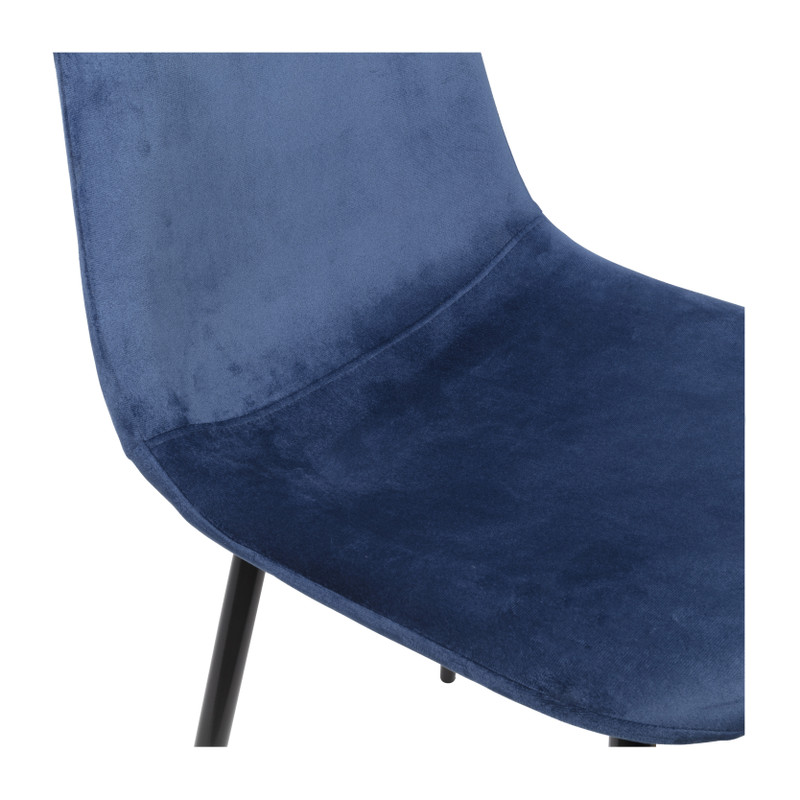 Eetkamerstoel Ivy velvet - donkerblauw - 88x44x53 cm 