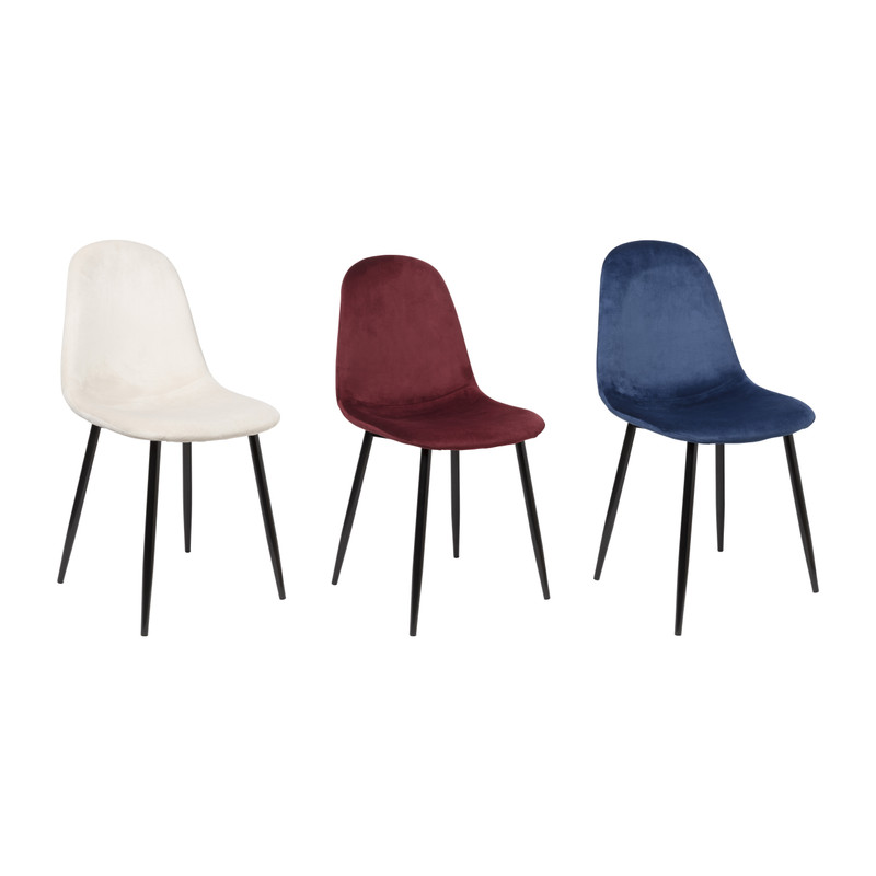 Eetkamerstoel Ivy velvet - donkerblauw - 88x44x53 cm 