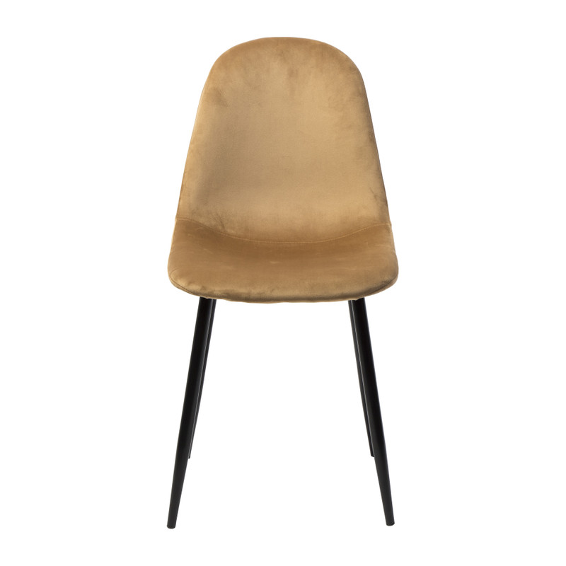 Eetkamerstoel Ivy velvet - bruin - 88x38x38 cm