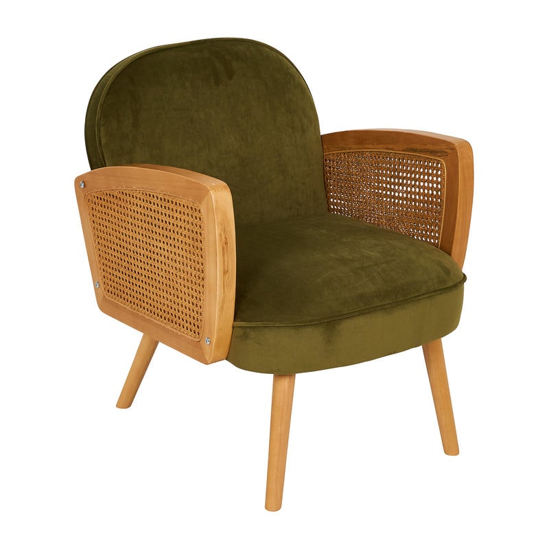Fauteuil Batavia met webbing - groen - 61x72x76 cm 