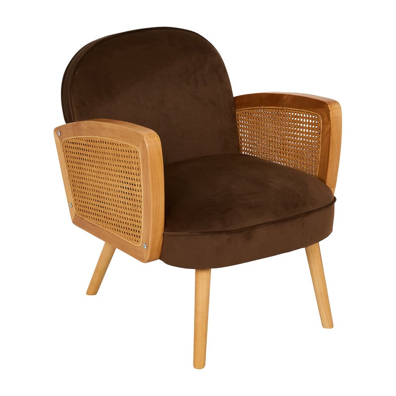 Fauteuil Batavia met webbing - bruin - 61x72x76 cm 