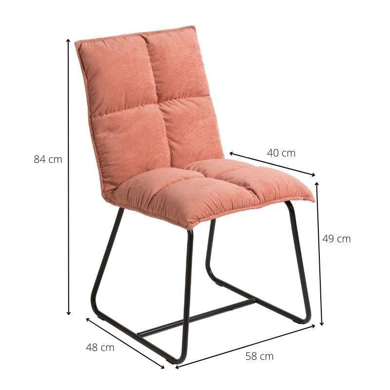 Eetkamerstoel Olivia - oudroze - 84x58x40 cm 