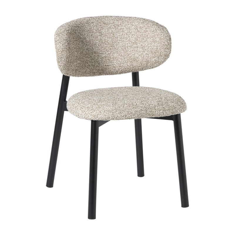 Eetkamerstoel Novi - beige/zwart - 74x51.5x51 cm