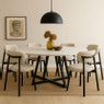 Eetkamerstoel Novi - beige/zwart - 74x51.5x51 cm
