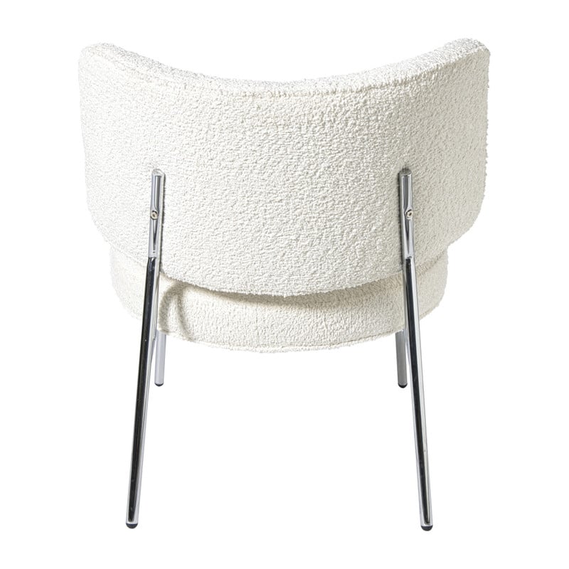 Fauteuil Amber - wit/zilverkleurig - 71.5x63x70.5 cm