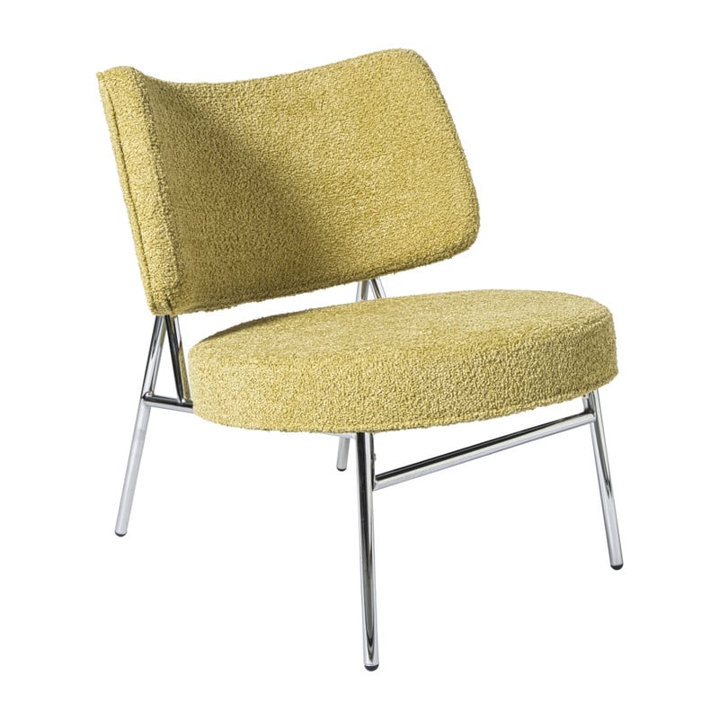 Fauteuil Amber - geel/zilverkleurig - 71.5x63x70.5 cm