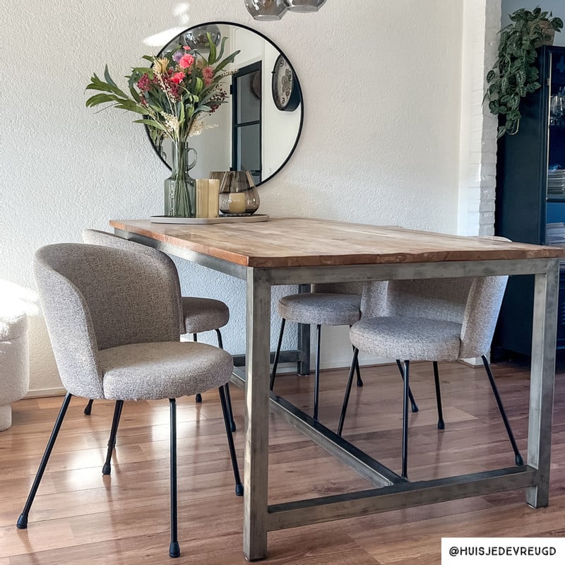 Eetkamerstoel Irene - bruin/zwart - 77x56.5x51 cm