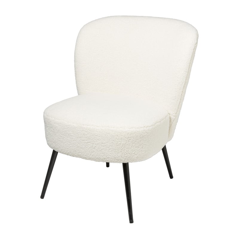 Fauteuil teddy - wit - 77x69x60 cm 